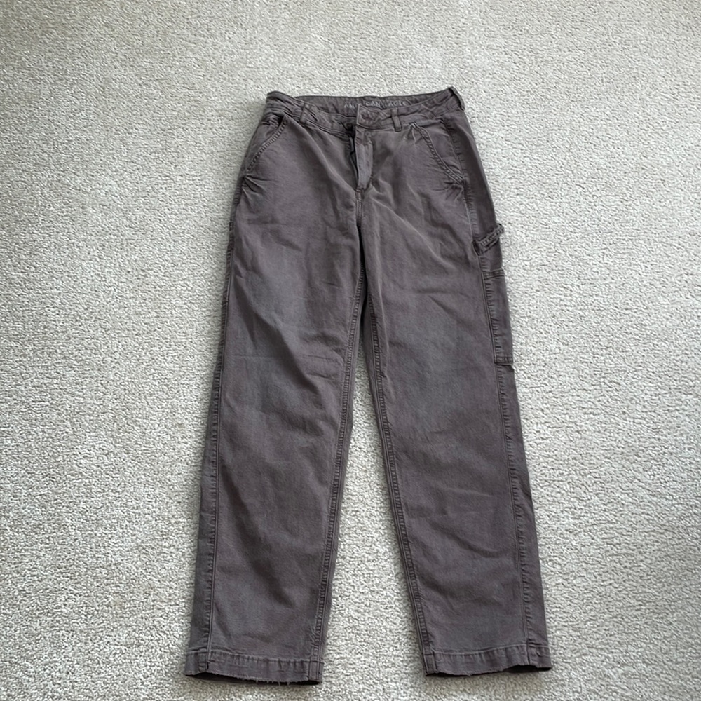 Brown high rise 90's boyfriend jeans